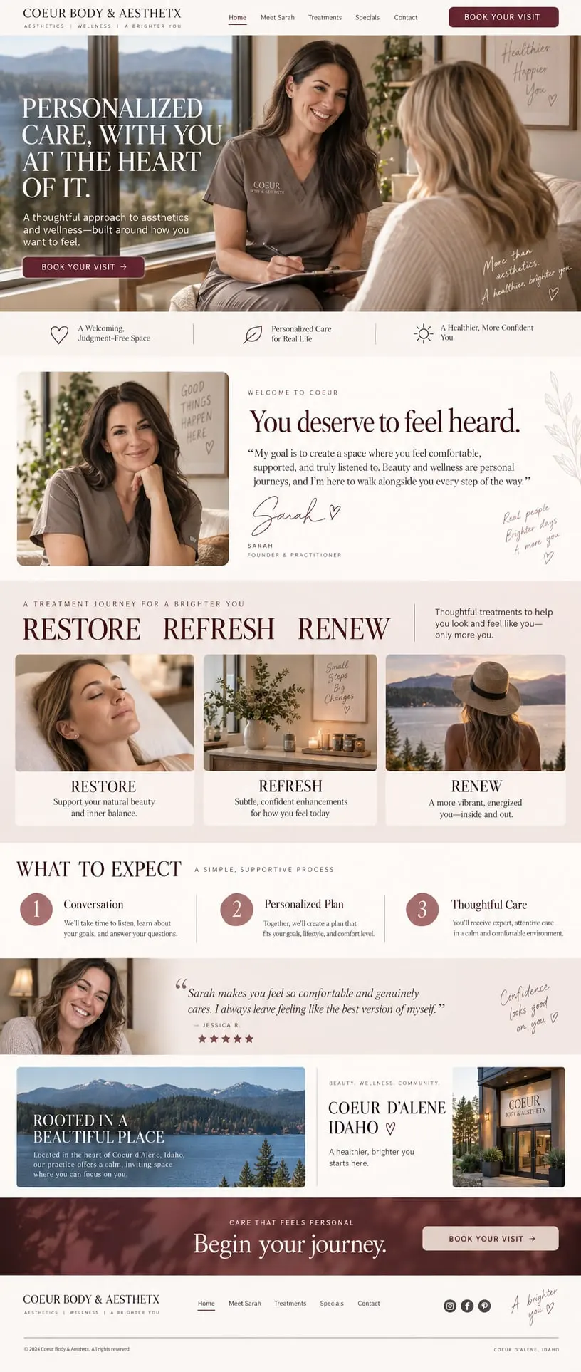The Coeur Experience: the concept mockup for Coeur Body & Aesthetx