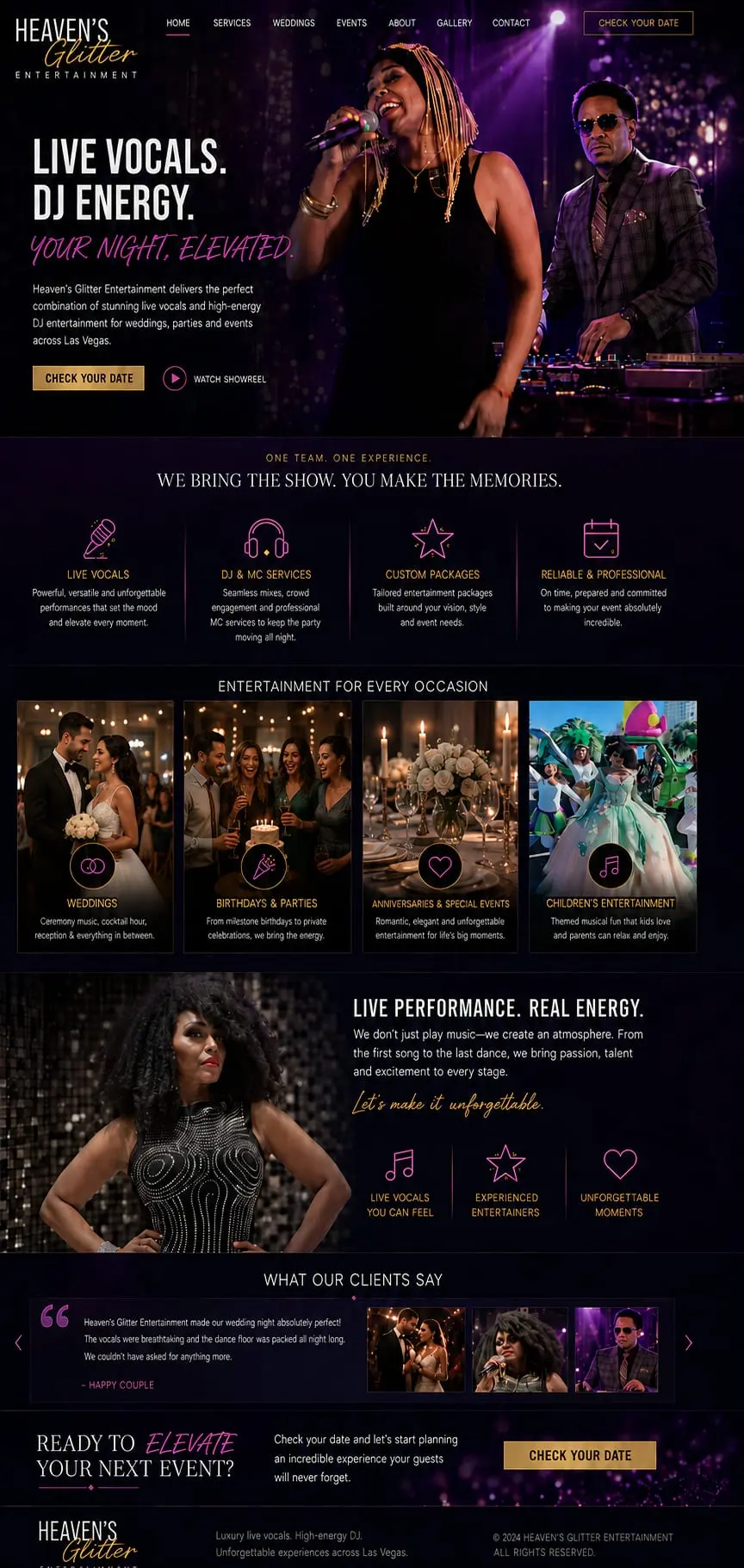Golden Braids: the concept mockup for Heaven's Glitter Entertainment